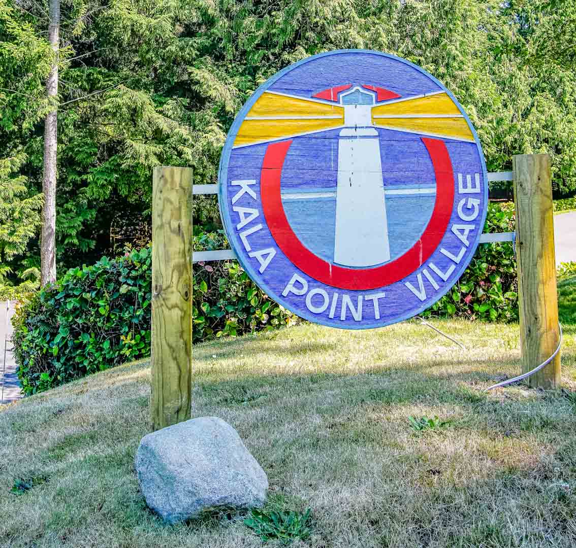 The Resort signage at VRI's Kala Point Village in Port Townsend, Washington.